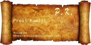 Preil Kamill névjegykártya